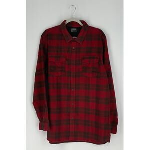 MTN OPS Tamarack Tech Button Up Flannel Shirt Mens 2XL Brick Red Long Sleeve New